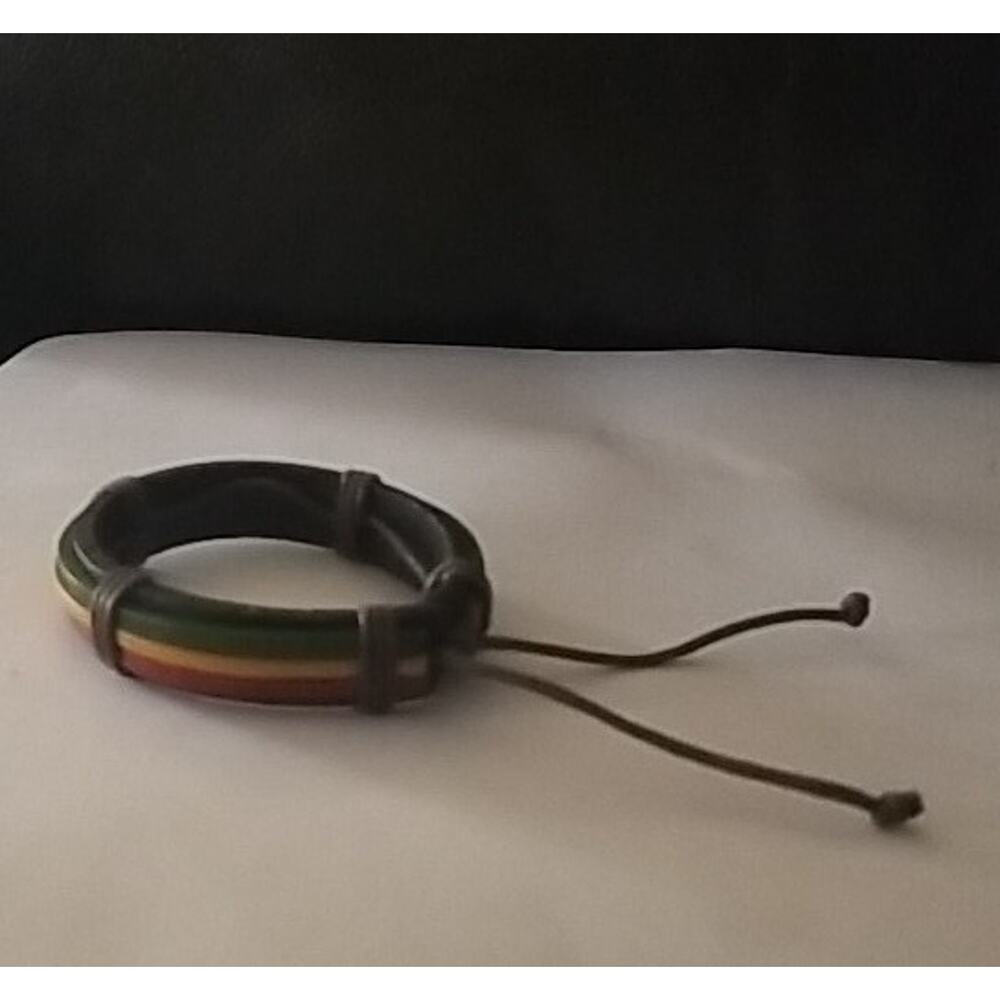 Adjustable Rasta Reggae Bracelet Multicolor - Picture 2 of 13